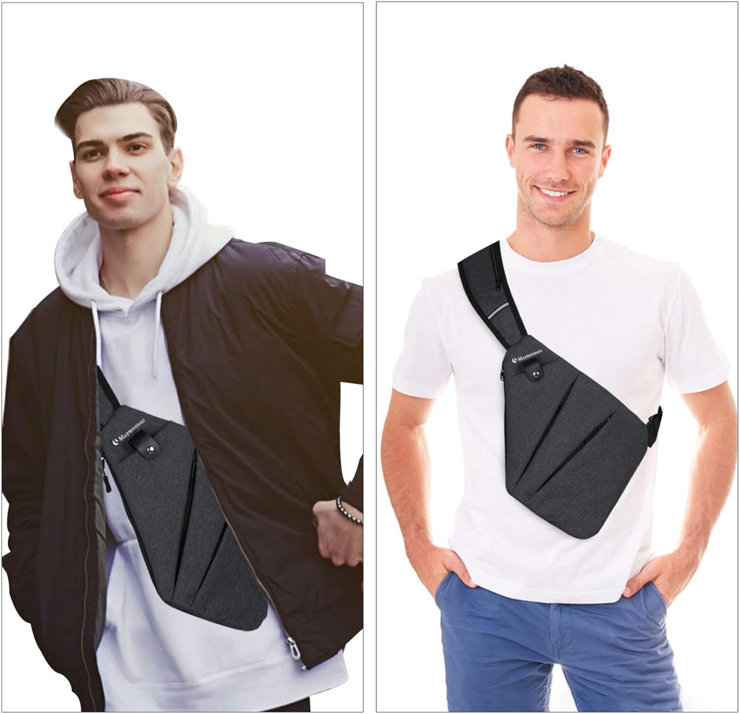 Men Small Sling Shoulder Crossbody Bag Anti-Theft One Strap Casual Chest Bags Slim Backpack Outdoor Hiking Biking