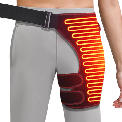 Revolutionary Full-Wrap Hip Support Brace with Massager for Sciatica Relief - Enjoy Enhanced Comfort and Recovery with USB-Powered Heating Technology