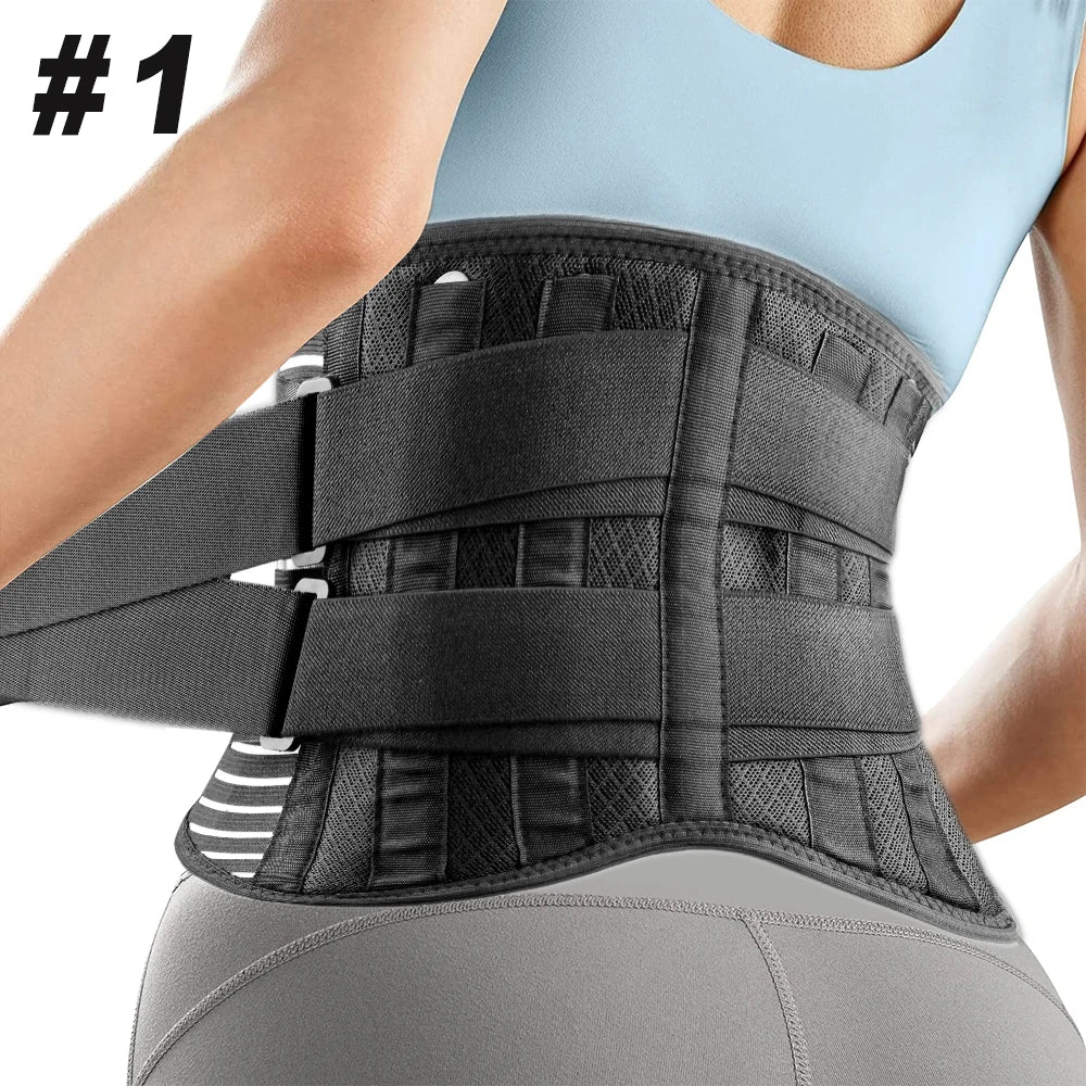 Back Brace for Lower Back Pain Relief, Breathable Waist Brace Adjustable Lumbar Support for Herniated Disc, Sciatica, Scoliosis