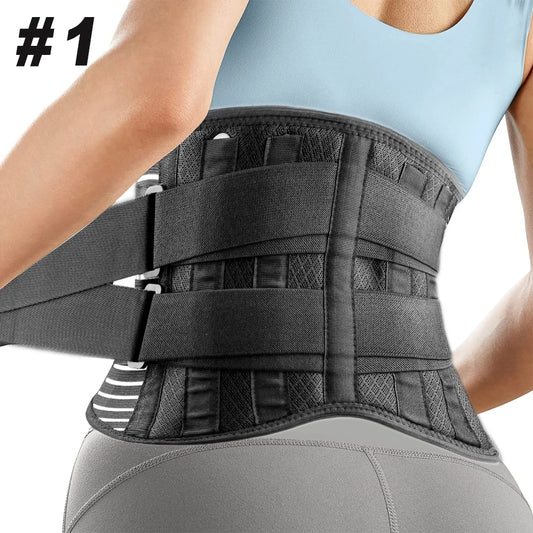 Back Brace for Lower Back Pain Relief, Breathable Waist Brace Adjustable Lumbar Support for Herniated Disc, Sciatica, Scoliosis