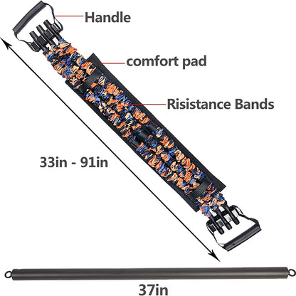 Transform Your Workout with the Adjustable Bench Press Bands Set – Ultimate Fitness Bar and Resistance Bands for Chest and Arm Exercises