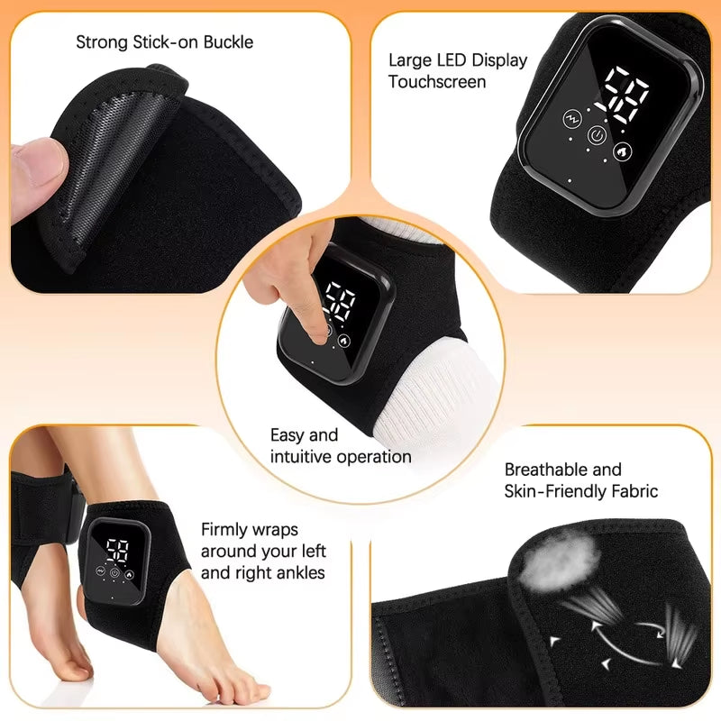 Experience Ultimate Relief with the Heated Foot Vibrator Ankle Massager – Perfect for Plantar Fasciitis & Joint Sprains!