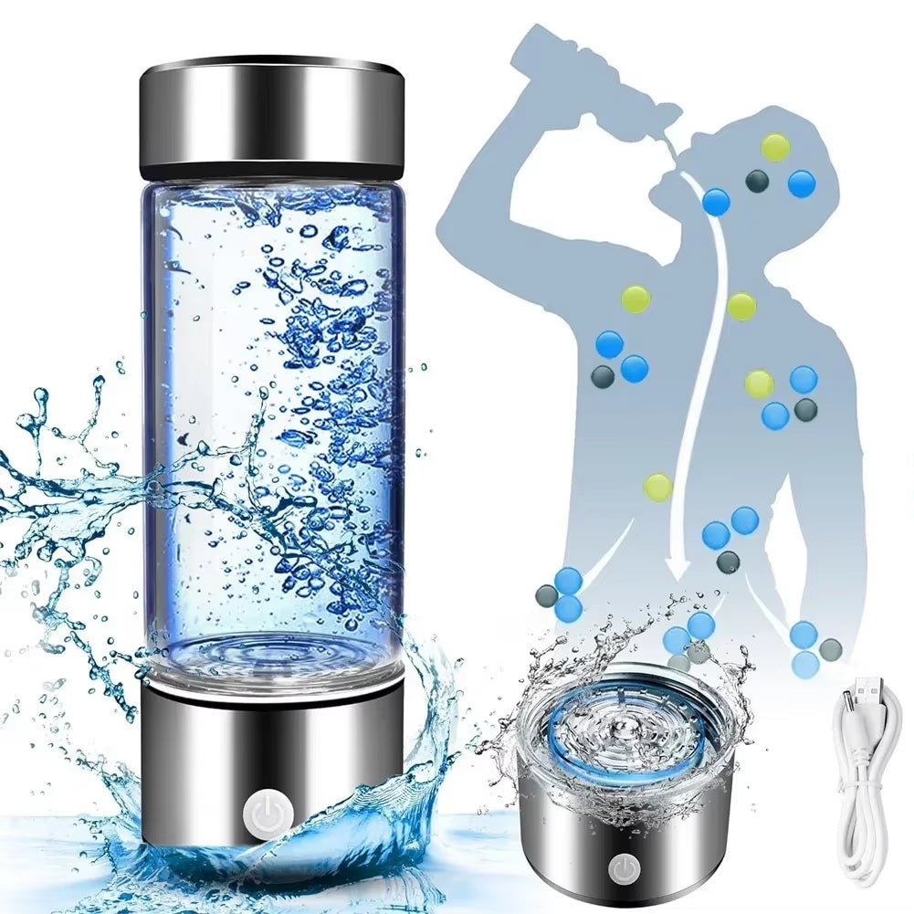 Hydrogen Water Bottle Generator - Rechargeable Alkaline Ionizer for Healthier Hydration