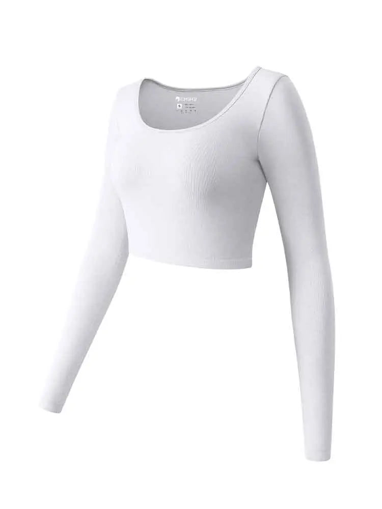 Women's Yoga Top Long Sleeved Round Neck Sports Wear