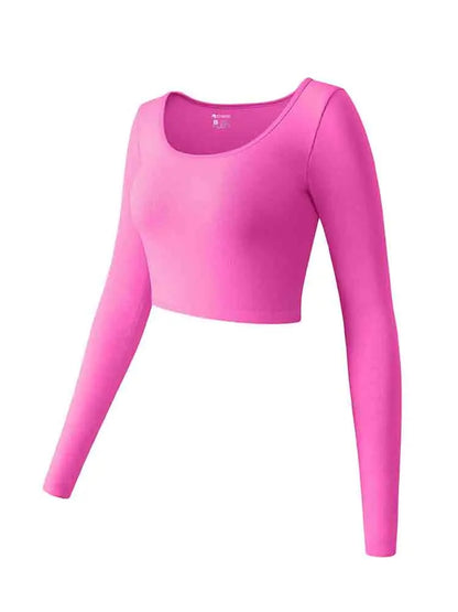 Women's Yoga Top Long Sleeved Round Neck Sports Wear