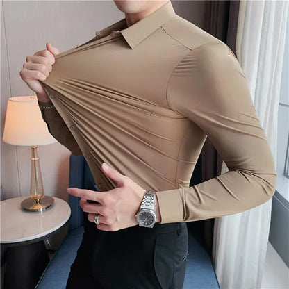 Elasticity Seamless Formal Dress Shirts