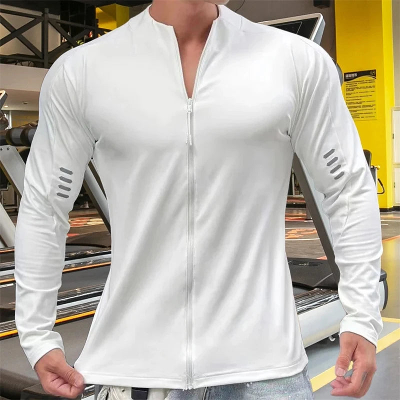 Men's Sports Zipper Long Sleeve T-shirt