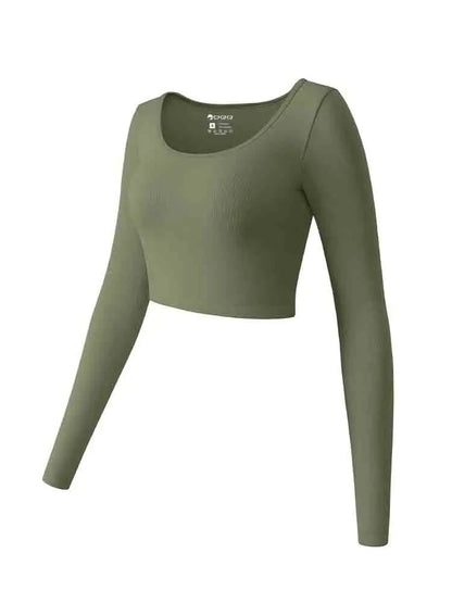 Women's Yoga Top Long Sleeved Round Neck Sports Wear