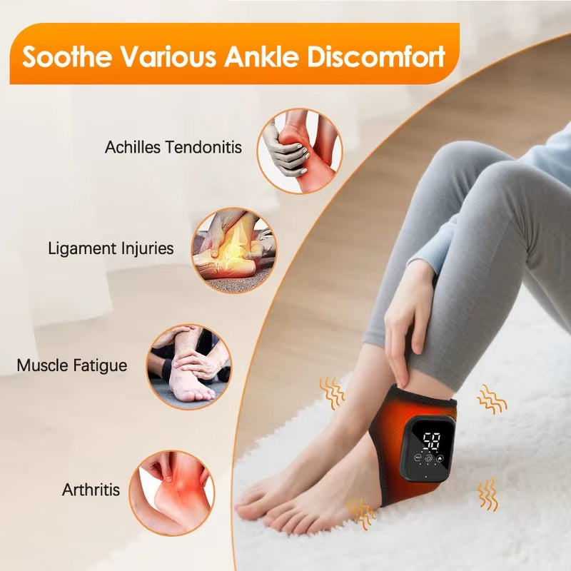 Experience Ultimate Relief with the Heated Foot Vibrator Ankle Massager – Perfect for Plantar Fasciitis & Joint Sprains!