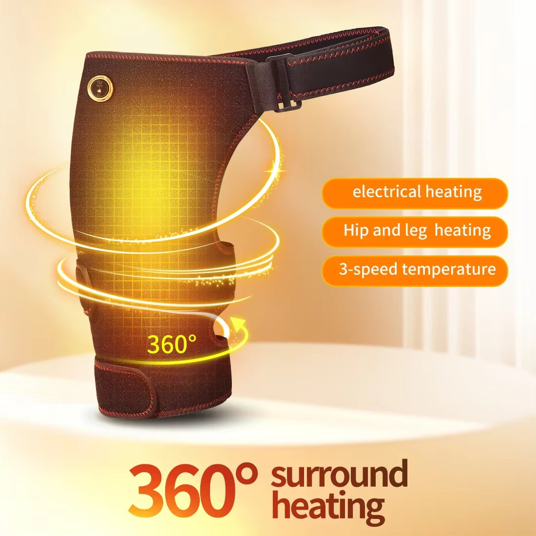 Revolutionary Full-Wrap Hip Support Brace with Massager for Sciatica Relief - Enjoy Enhanced Comfort and Recovery with USB-Powered Heating Technology