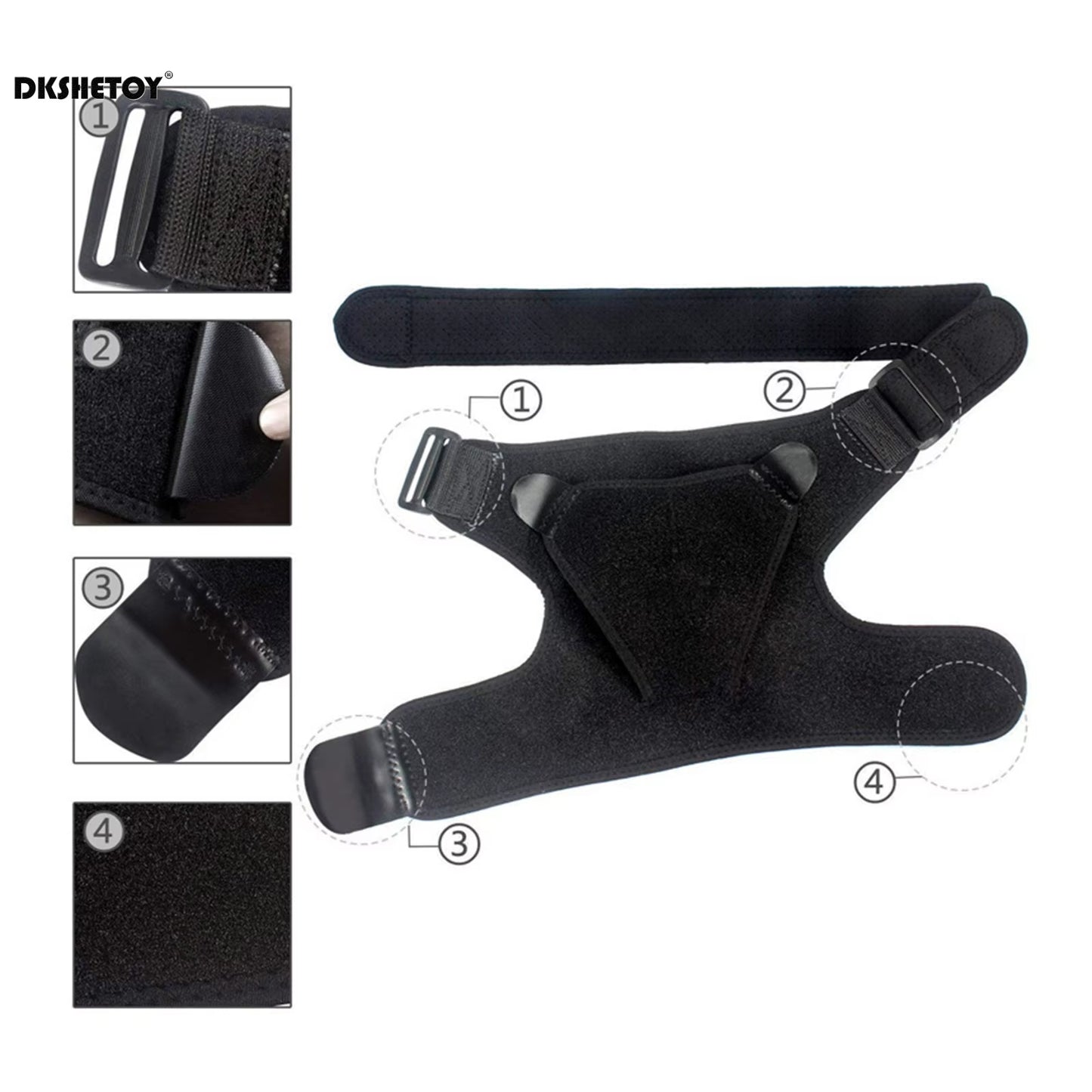 Shoulder Braces Physical Therapy Recovery Rotator Cuff for Men Adjustable Fit Sleeve Wrap Sleeve Fits Left and Right Arm 1/2Pcs