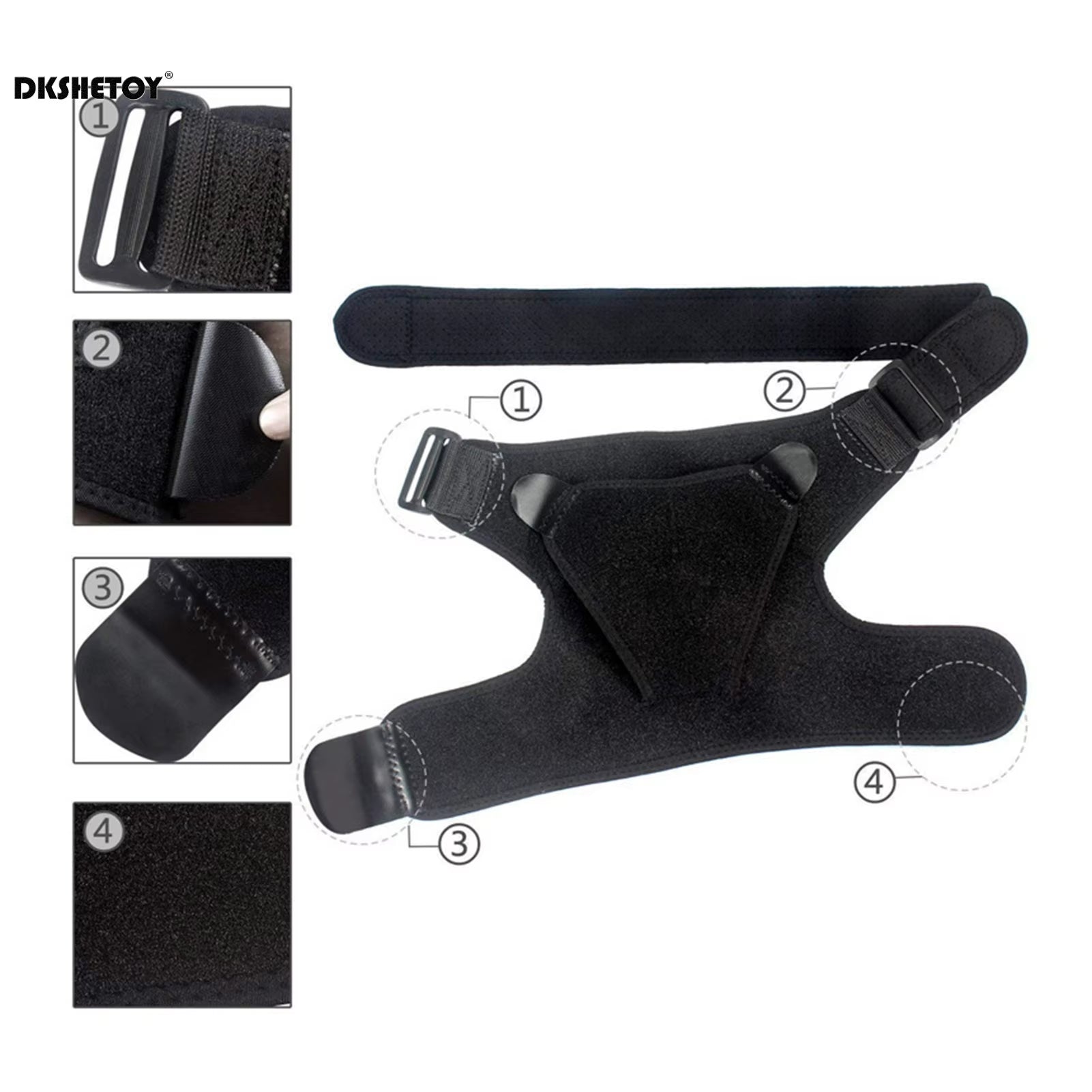 Shoulder Braces Physical Therapy Recovery Rotator Cuff for Men Adjustable Fit Sleeve Wrap Sleeve Fits Left and Right Arm 1/2Pcs