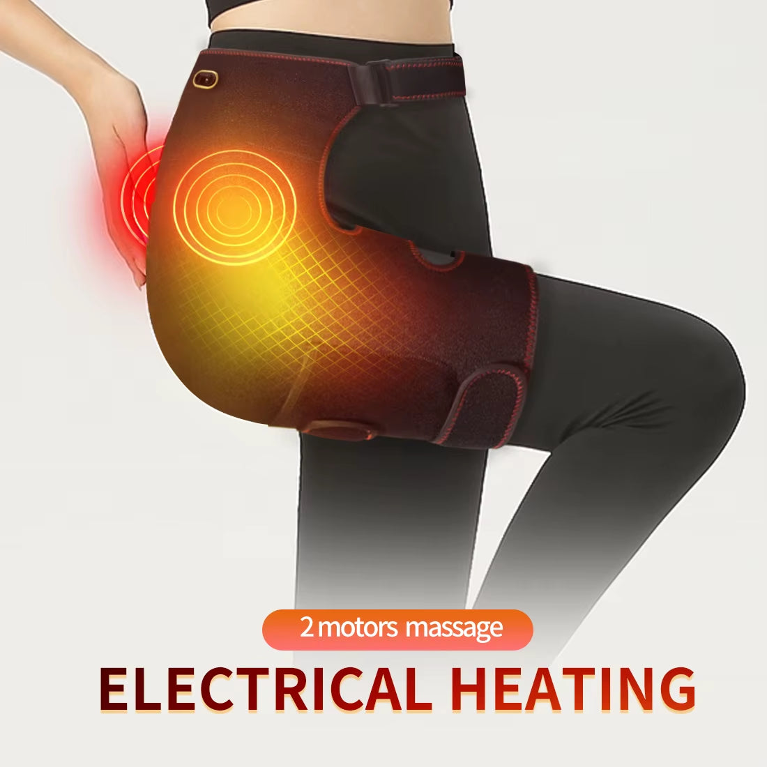 Revolutionary Full-Wrap Hip Support Brace with Massager for Sciatica Relief - Enjoy Enhanced Comfort and Recovery with USB-Powered Heating Technology