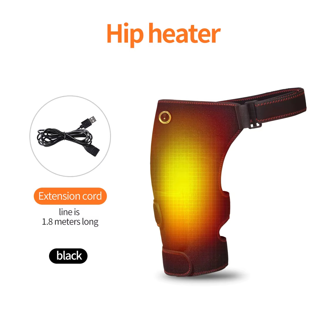 Revolutionary Full-Wrap Hip Support Brace with Massager for Sciatica Relief - Enjoy Enhanced Comfort and Recovery with USB-Powered Heating Technology