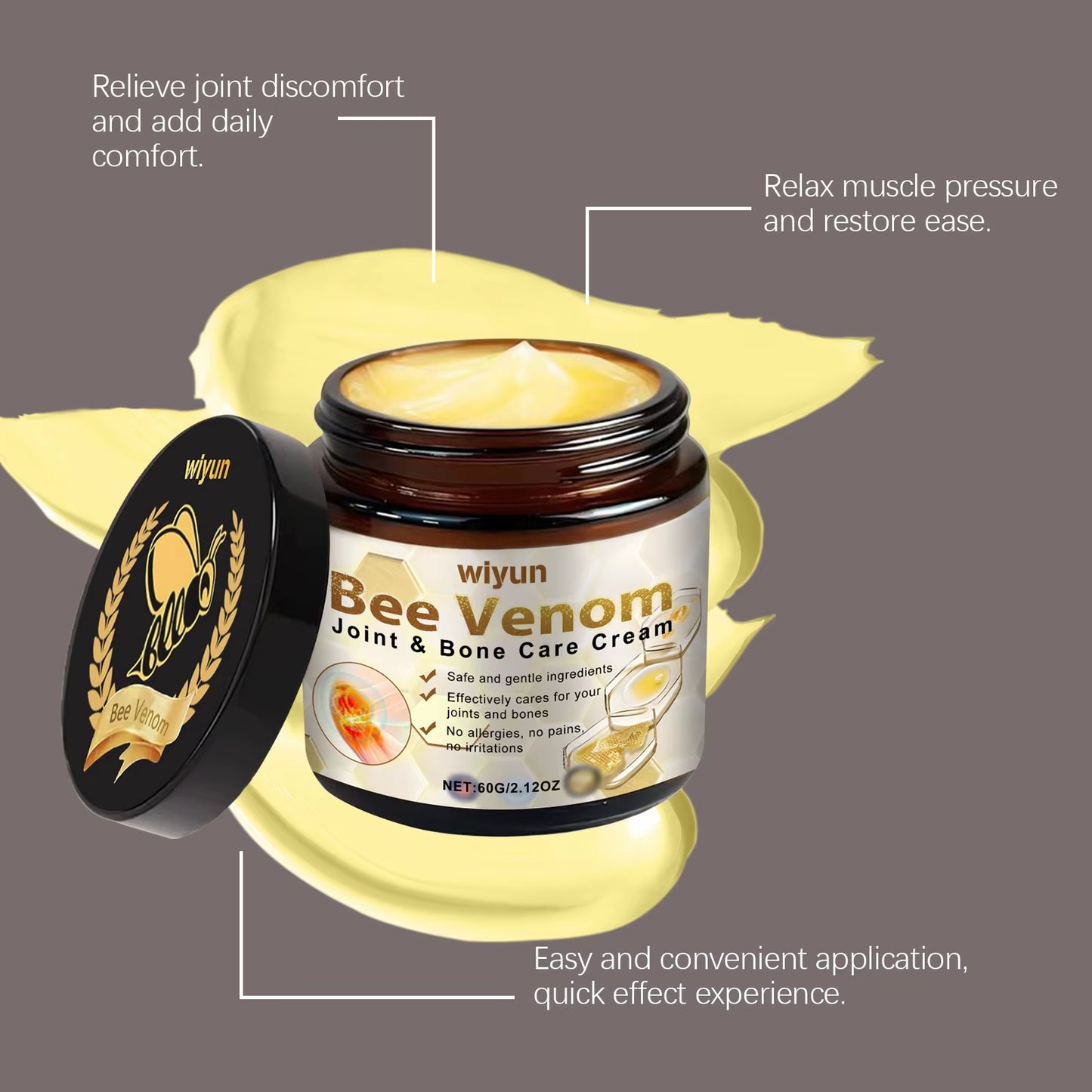 Revitalize Your Joints with Bee Venom Cream - Soothing Moisturizer for Pain Relief and Enhanced Mobility